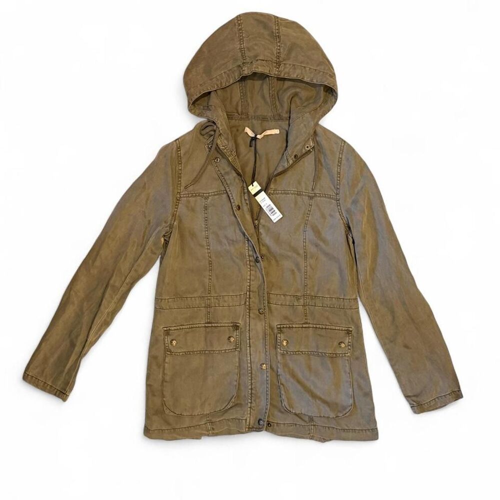 Max Jeans Light Olive Military Utility Jacket Size Small NWT